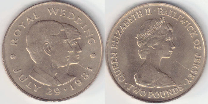 1981 Jersey 2 Pounds (Royal Wedding) Unc A004022